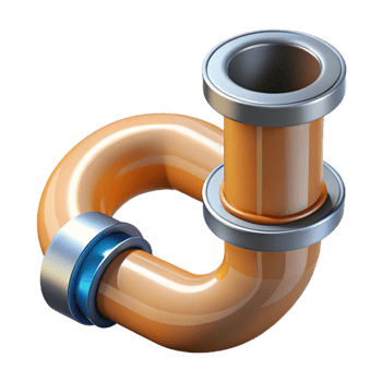glorious quintessential Technical drawing of a sewage pipe NO BACKGROUND with Transparent Background. png