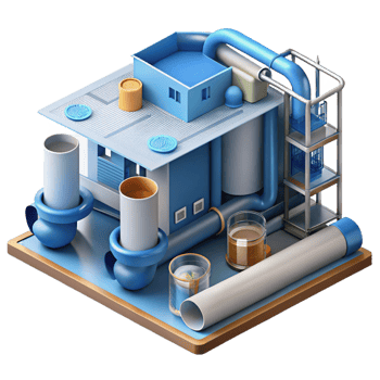 splendid rare Construction blueprint for a water treatment plant NO BACKGROUND with Transparent Background. png