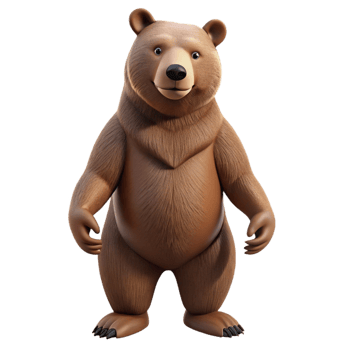 extraordinary coastal A grizzly bear standing on hind legs, NO BACKGROUND with Transparent Background. elite png