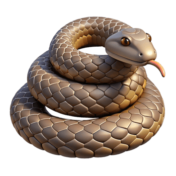 beautiful elegant A coiled rattlesnake, NO BACKGROUND with Transparent Background. 4K png