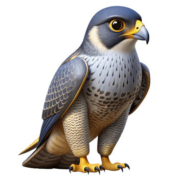 elegant joyful bohemian A falcon, peregrine falcon, NO BACKGROUND with Transparent Background. crisp png