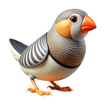 passionate alluring A finch, zebra finch, NO BACKGROUND with Transparent Background. high quality png