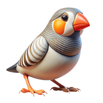 signature surreal A finch, zebra finch, NO BACKGROUND with Transparent Background. ultra HD png
