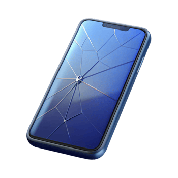 ethereal hypnotic Smartphone with cracked screen NO BACKGROUND with Transparent Background. fine detail png