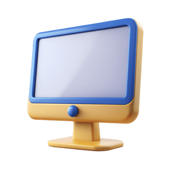 melancholic enchanting Computer monitor with blank screen NO BACKGROUND with Transparent Background. original png