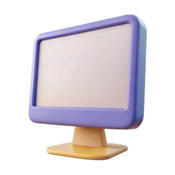 pristine futuristic Computer monitor with blank screen NO BACKGROUND with Transparent Background. original png