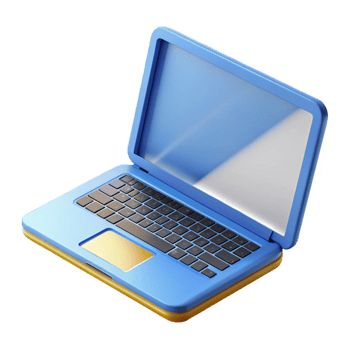 remarkable impressionist Laptop computer with open lid NO BACKGROUND with Transparent Background. masterfully captured png