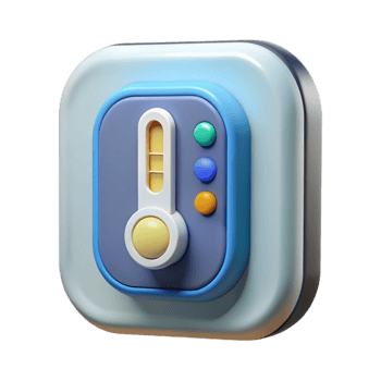 glorious artistic Smart thermostat with temperature display NO BACKGROUND with Transparent Background. original png