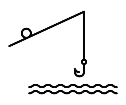 Fishing line icon illustration. vector
