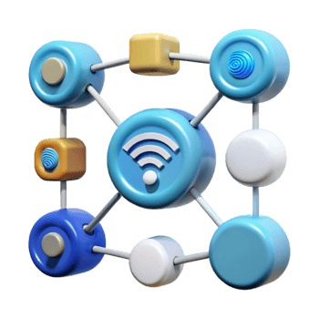 calm radiant Internet of Things network diagram NO BACKGROUND with Transparent Background. detailed png