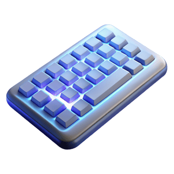 reflective dazzling Wireless keyboard with backlight NO BACKGROUND with Transparent Background. impeccable png