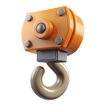 dramatic impressive Construction crane hook, NO BACKGROUND with Transparent Background. artisan png