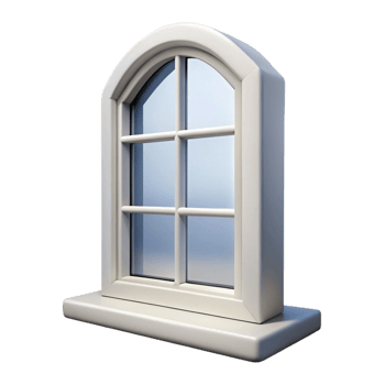unparalleled geometric Window frame, white PVC, NO BACKGROUND with Transparent Background. fine detail png