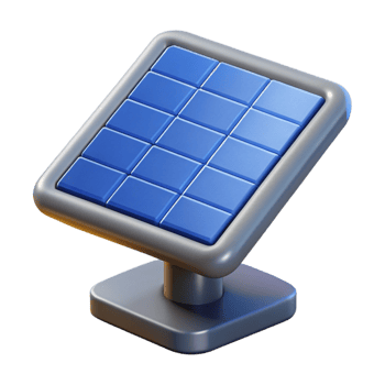 joyful striking Single solar panel, NO BACKGROUND with Transparent Background. precision png