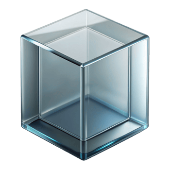 mesmerizing ethereal baroque Glass block, clear, NO BACKGROUND with Transparent Background. high resolution png