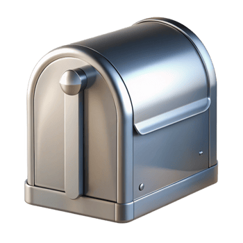 sumptuous distinctive Modern mailbox, stainless steel, NO BACKGROUND with Transparent Background. png