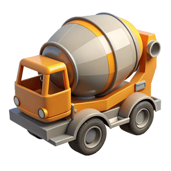 majestic mysterious impressionist Concrete mixer truck drum, NO BACKGROUND with Transparent Background. top-tier png