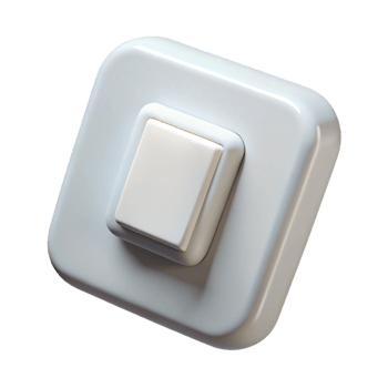 celebrated gothic Light switch, white, NO BACKGROUND with Transparent Background. authentic png