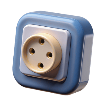 ethereal exquisite Electrical outlet, NO BACKGROUND with Transparent Background. 8K png