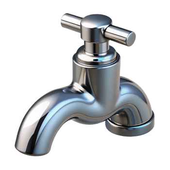 passionate striking Faucet, chrome, NO BACKGROUND with Transparent Background. refined png