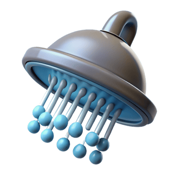 majestic remarkable Shower head, rainfall style, NO BACKGROUND with Transparent Background. png