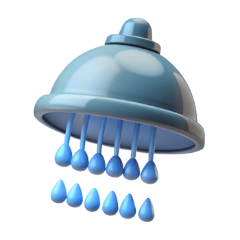 quintessential nordic Shower head, rainfall style, NO BACKGROUND with Transparent Background. professional png