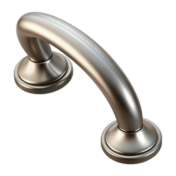 gorgeous memorable Cabinet handle, brushed nickel, NO BACKGROUND with Transparent Background. png