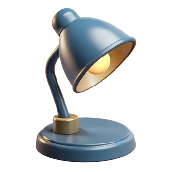 hypnotic nordic Lamp, modern, table lamp, NO BACKGROUND with Transparent Background. 8K png