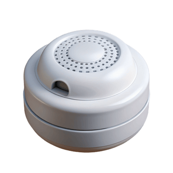pristine vintage Smoke detector, white, NO BACKGROUND with Transparent Background. 8K png