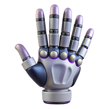 magnificent art deco Cybernetic hand with articulated fingers NO BACKGROUND with Transparent Background. flawless png