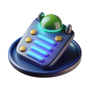 glorious distinguished Alien data pad with glowing symbols NO BACKGROUND with Transparent Background. png