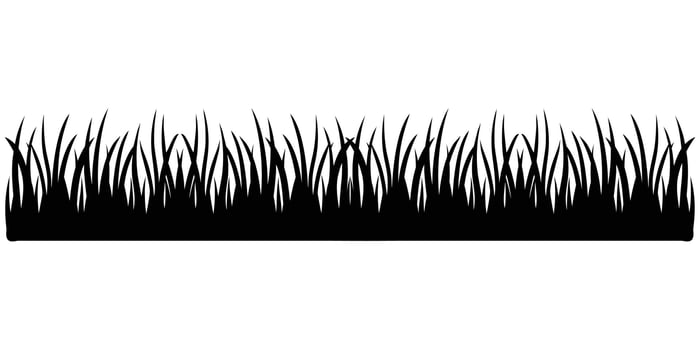 Grass Silhouette - Black and White, Horizontal Border Illustration vector