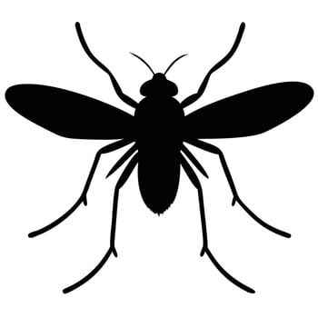 Mosquito Silhouette - Black and White vector