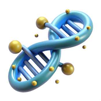 enchanting abstract Alien DNA strand with glowing nucleotides NO BACKGROUND with Transparent Background. exclusive png