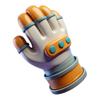 exceptional victorian Advanced spacesuit glove with articulated fingers NO BACKGROUND with Transparent Background. crisp png