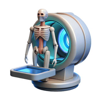acclaimed art deco Futuristic medical scanner displaying anatomical data NO BACKGROUND with Transparent Background. ultra HD png
