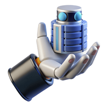 hypnotic victorian Robotic hand holding a futuristic data storage device NO BACKGROUND with Transparent Background. refined png