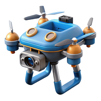 quintessential surreal Robotic exploration drone with terrain analysis sensors NO BACKGROUND with Transparent Background. 4K png