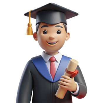 vibrant signature Graduate in a cap and gown holding a diploma. NO BACKGROUND with Transparent Background. png