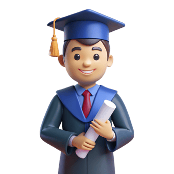nostalgic enchanting Graduate in a cap and gown holding a diploma. NO BACKGROUND with Transparent Background. genuine png