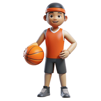 celebrated urban Athlete holding a basketball. NO BACKGROUND with Transparent Background. top-tier png