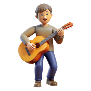 pristine victorian Musician playing a guitar. NO BACKGROUND with Transparent Background. elite png