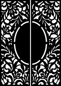 Elegant Floral Silhouette Panel Design vector