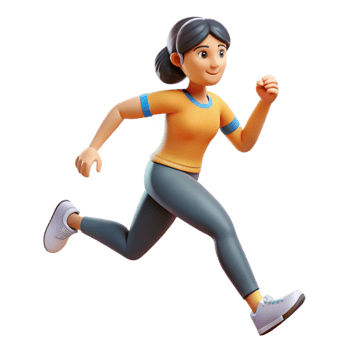 mesmerizing signature Woman running in place. NO BACKGROUND with Transparent Background. png