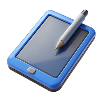 fascinating baroque Tablet computer with a stylus. NO BACKGROUND with Transparent Background. elite png