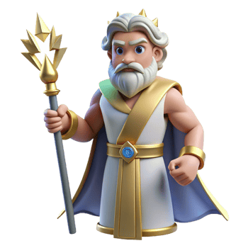 striking modern Zeus, King of the Gods, holding a lightning bolt. NO BACKGROUND with Transparent Background. ultra HD png