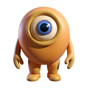 vibrant modern Cyclops, one-eyed giant. NO BACKGROUND with Transparent Background. detailed png