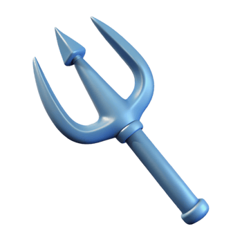 magnificent timeless Trident of Poseidon. NO BACKGROUND with Transparent Background. png