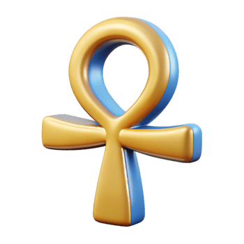 impressive harmonious minimalist Ankh, Egyptian symbol of life. NO BACKGROUND with Transparent Background. high quality png
