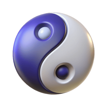 peaceful immaculate Yin and Yang symbol. NO BACKGROUND with Transparent Background. professional png